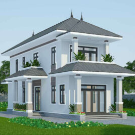 Nhà 2 tầng thiết kế hiện đại, thiết kế và xây dựng tại Nam Định