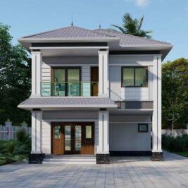 Nhà mái Nhật 2 tầng phong cách đơn giản, tinh tế - Quảng Ninh